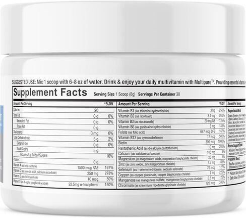 Complete Nutrition Reclaim Multi Pure Blueberry Coconut, Digestive and Immune Support, Vitamin and Mineral Supplement (30 Servings), 8.36 Ounce in Saudi Arabia