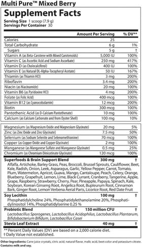 Complete Nutrition Reclaim Multi Pure Blueberry Coconut, Digestive and Immune Support, Vitamin and Mineral Supplement (30 Servings), 8.36 Ounce in Saudi Arabia
