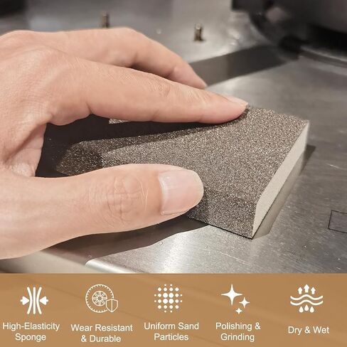 6 Pack 220 Grit Hand Sanding Block, Washable and Reusable Sanding Sponge Great for Pot Brush Pan Brush Sponge Brush Glasses Sanding Wood Sanding Metal Sanding (220 Grit) in Saudi Arabia