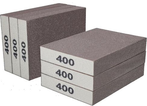 6 Pack 220 Grit Hand Sanding Block, Washable and Reusable Sanding Sponge Great for Pot Brush Pan Brush Sponge Brush Glasses Sanding Wood Sanding Metal Sanding (220 Grit) in Saudi Arabia