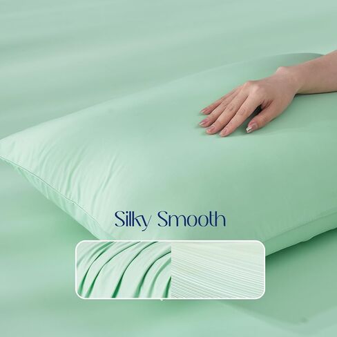 Dream Valley® Twin Size Cooling Fitted Sheet with 1 Pillowcase, Q-Max > 0.4 Aerocool™ 2 PCS with No Flat Sheet, Cooling for Night Sweats, Hot Sleepers, Ivory in Saudi Arabia