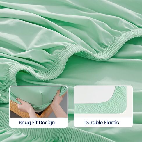 Dream Valley® Twin Size Cooling Fitted Sheet with 1 Pillowcase, Q-Max > 0.4 Aerocool™ 2 PCS with No Flat Sheet, Cooling for Night Sweats, Hot Sleepers, Ivory in Saudi Arabia