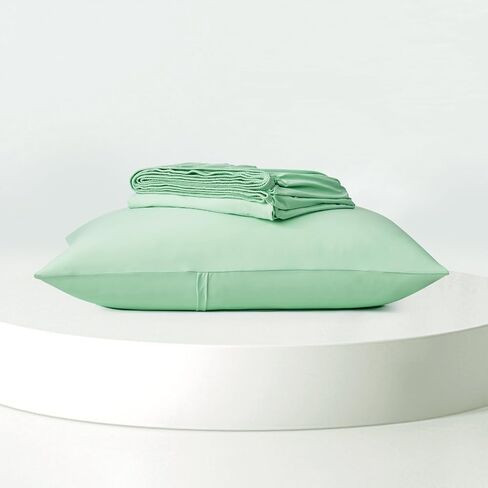 Dream Valley® Twin Size Cooling Fitted Sheet with 1 Pillowcase, Q-Max > 0.4 Aerocool™ 2 PCS with No Flat Sheet, Cooling for Night Sweats, Hot Sleepers, Ivory in Saudi Arabia