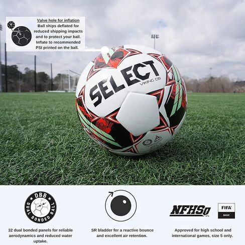 مجموعة مختارة من 5 كرات كرة قدم Select Viking DB V22 Sz 5 NFHS، NCAA، IMS معتمدة in Saudi Arabia