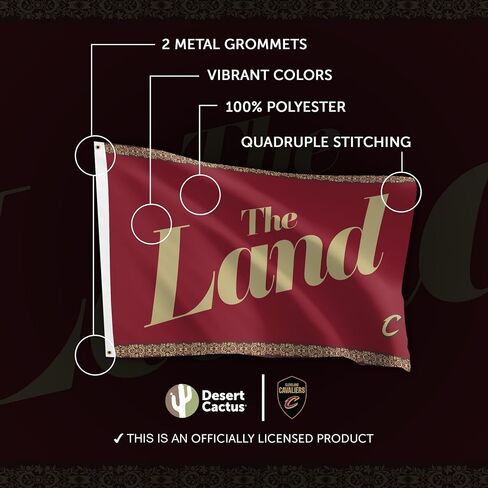 Desert Cactus Cleveland Cavaliers Flag NBA 100% Polyester Indoor Outdoor 3x5 feet National Basketball Association Team Flags (Flag City Edition 2023 A) in Saudi Arabia
