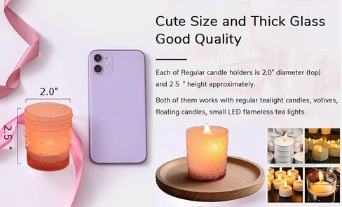 5ps Small Glass Candle Holder Tealight Candle Holders Blue Vintage Candle Votive Boho Decor Modern Home Decor Winter Decorations Indoor in Kuwait