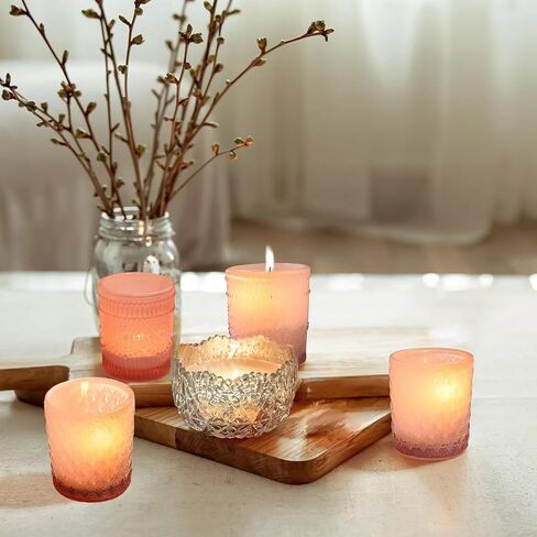 5ps Small Glass Candle Holder Tealight Candle Holders Blue Vintage Candle Votive Boho Decor Modern Home Decor Winter Decorations Indoor in Kuwait