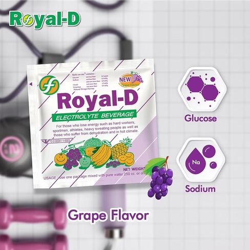 Electrolyte Beverage Powder - Electrolyte Powder for Dehydration Relief, Isotonic Electrolyte Drink Mix, Electrolyte Drink Mix. Sodium, Potassium - Grape Flavor (8.8 Oz Box, 4 Count) in Saudi Arabia