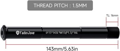 Thread Pitch 1.5mm Bicycle Hub Thru Axle Adapter Boost Forks Quick Release (15mm x 125/136/143/175mm) in Saudi Arabia