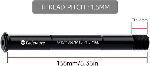 Thread Pitch 1.5mm Bicycle Hub Thru Axle Adapter Boost Forks Quick Release (15mm x 125/136/143/175mm) in Saudi Arabia