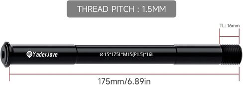 Thread Pitch 1.5mm Bicycle Hub Thru Axle Adapter Boost Forks Quick Release (15mm x 125/136/143/175mm) in Saudi Arabia