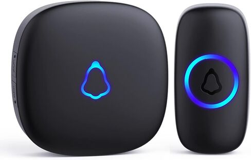 SECRUI Wireless Doorbell, Easy installation, Waterproof, Adjustable Volume, 58 Chimes, Colorful LED, 1000Ft Range, M520+F55, Black in Saudi Arabia