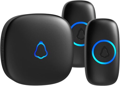 SECRUI Wireless Doorbell, Easy installation, Waterproof, Adjustable Volume, 58 Chimes, Colorful LED, 1000Ft Range, M520+F55, Black in Saudi Arabia