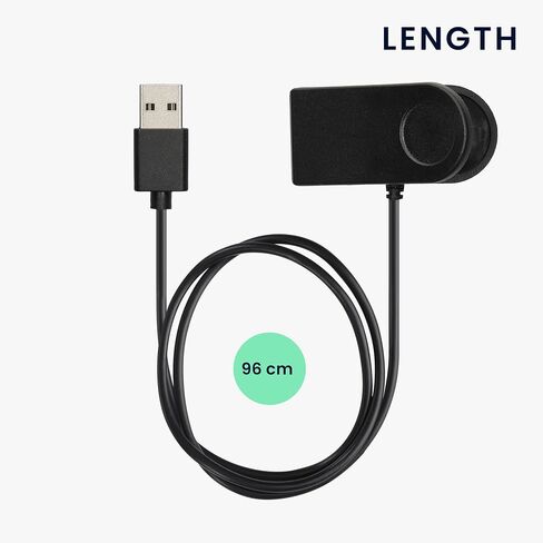 سلك شاحن kwmobile متوافق مع GolfBuddy Aim W12 - شاحن لكابل USB للساعة الذكية - أسود in Saudi Arabia