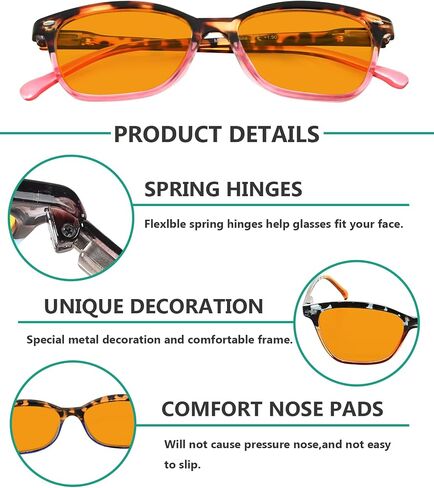 مجموعة من 5 نظارات للقراءة من Eyekepper، نظارات كمبيوتر زرقاء اللون تحجب الضوء باللون البرتقالي in Saudi Arabia