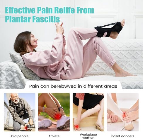 Plantar Fasciitis Night Splint:Plantar Fasciitis Relief Brace for Women Men with Arch Support,Adjustable Straps Plantar Fasciitis Night Splint Relief Plantar Fasciitis,Foot Drop,Black in Saudi Arabia