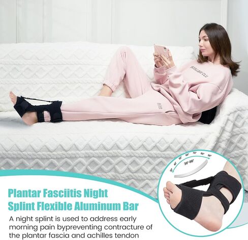 Plantar Fasciitis Night Splint:Plantar Fasciitis Relief Brace for Women Men with Arch Support,Adjustable Straps Plantar Fasciitis Night Splint Relief Plantar Fasciitis,Foot Drop,Black in Saudi Arabia