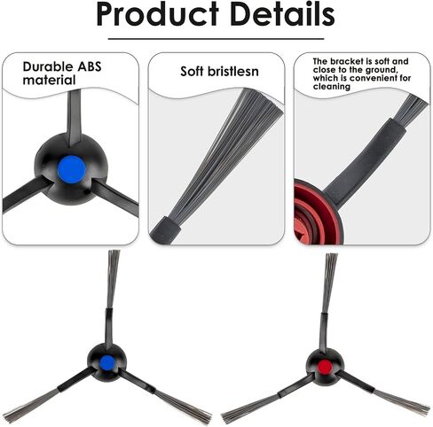 (10 Pieces) Side Brushes Replacement Parts Compatible with ECOVACS DEEBOT T30 Pro Omni/ T30 Omni/ T30S/ T30S Combo/ Yeedi M12 Pro+ Robot Vacuum, Edge Sweeping Brushes, Corner Brush Accessories Kit in Kuwait