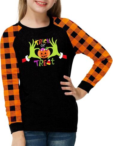 Remimi Girls St Patricks Day Shirts Long Sleeve Funny Printed Irish Buffalo Plaid Tops 3-14 Years in Kuwait