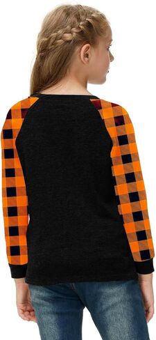 Remimi Girls St Patricks Day Shirts Long Sleeve Funny Printed Irish Buffalo Plaid Tops 3-14 Years in Kuwait