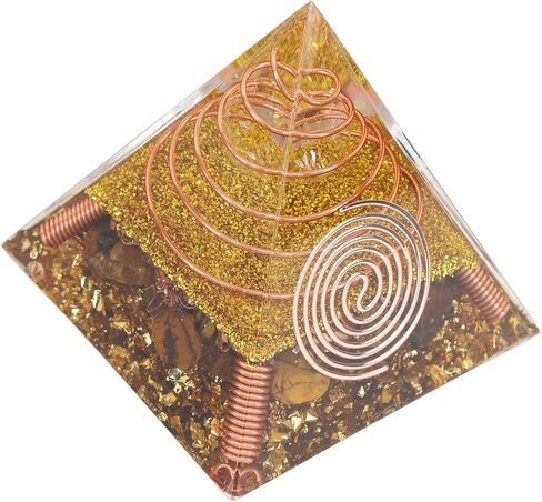 Orgone Pyramid Positive Energy Pyramid 2.36x2.36x2.36in Tabletop Ornament Energy Generator Decor, Pyramid Healing Crystals Orgonite Pyramid for Stress Reduce Decor Gift in Saudi Arabia