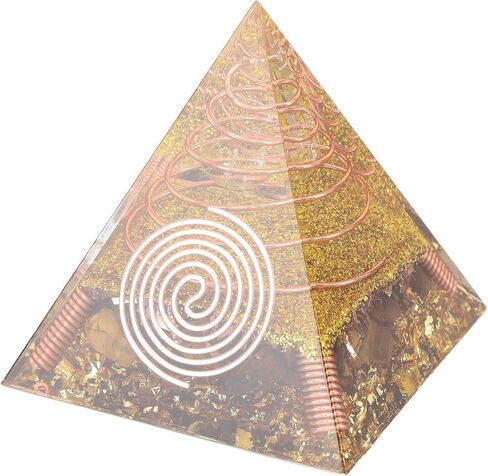 Orgone Pyramid Positive Energy Pyramid 2.36x2.36x2.36in Tabletop Ornament Energy Generator Decor, Pyramid Healing Crystals Orgonite Pyramid for Stress Reduce Decor Gift in Saudi Arabia
