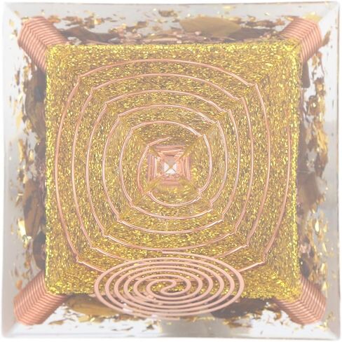 Orgone Pyramid Positive Energy Pyramid 2.36x2.36x2.36in Tabletop Ornament Energy Generator Decor, Pyramid Healing Crystals Orgonite Pyramid for Stress Reduce Decor Gift in Saudi Arabia