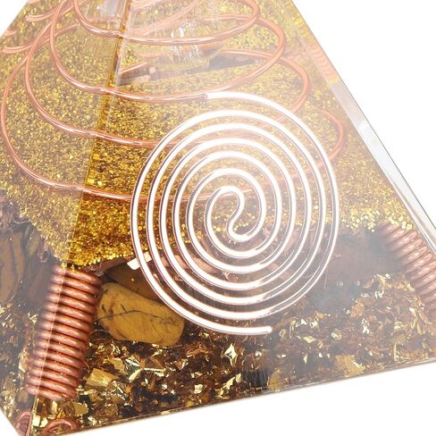 Orgone Pyramid Positive Energy Pyramid 2.36x2.36x2.36in Tabletop Ornament Energy Generator Decor, Pyramid Healing Crystals Orgonite Pyramid for Stress Reduce Decor Gift in Saudi Arabia