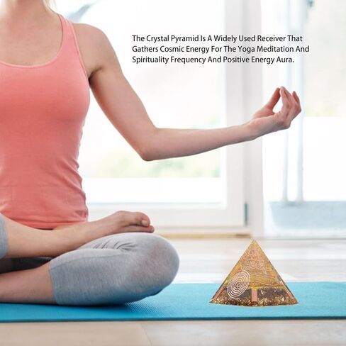 Orgone Pyramid Positive Energy Pyramid 2.36x2.36x2.36in Tabletop Ornament Energy Generator Decor, Pyramid Healing Crystals Orgonite Pyramid for Stress Reduce Decor Gift in Saudi Arabia