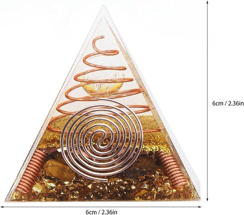 Orgone Pyramid Positive Energy Pyramid 2.36x2.36x2.36in Tabletop Ornament Energy Generator Decor, Pyramid Healing Crystals Orgonite Pyramid for Stress Reduce Decor Gift in Saudi Arabia