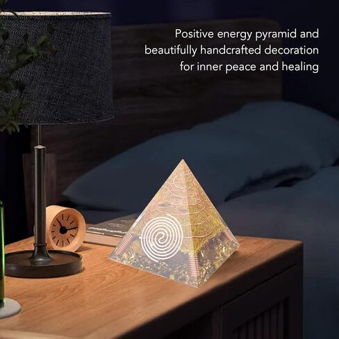 Orgone Pyramid Positive Energy Pyramid 2.36x2.36x2.36in Tabletop Ornament Energy Generator Decor, Pyramid Healing Crystals Orgonite Pyramid for Stress Reduce Decor Gift in Saudi Arabia