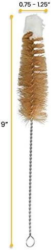 EISCO Tapered Bristle Cleaning Brush with Cotton Yarn Tip, 9" - Twisted Stainless Steel Wire Handle - Ideal for 0.6" - 1" Diameter Test Tubes, Bottles, Flasks, Cylinders, Jars, Vases, Cups in Saudi Arabia