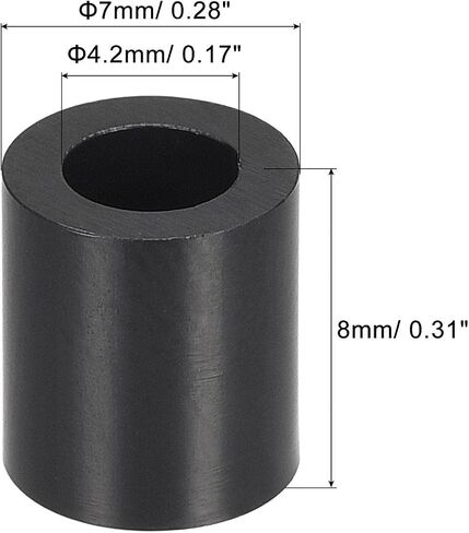 uxcell ABS Round Spacer Washer ID 4.2mm OD 7mm L 2mm Plastic Standoff for 3D Printer TV Wall Mounting Electrical Outlet, Black, 300Pcs in Saudi Arabia