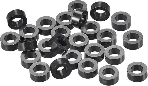 uxcell ABS Round Spacer Washer ID 4.2mm OD 7mm L 2mm Plastic Standoff for 3D Printer TV Wall Mounting Electrical Outlet, Black, 300Pcs in Saudi Arabia