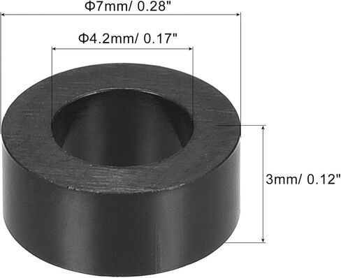 uxcell ABS Round Spacer Washer ID 4.2mm OD 7mm L 2mm Plastic Standoff for 3D Printer TV Wall Mounting Electrical Outlet, Black, 300Pcs in Saudi Arabia