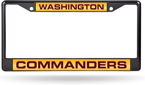 إطار من الكروم مقطوع بالليزر باللون الأسود من Rico Industries NFL Washington Commanders مقاس 12 بوصة × 6 بوصة 12 بوصة × 6 بوصة إطار كروم أسود مقطوع بالليزر - ملحقات السيارة/الشاحنة/سيارات الدفع الرباعي in Saudi Arabia