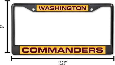 إطار من الكروم مقطوع بالليزر باللون الأسود من Rico Industries NFL Washington Commanders مقاس 12 بوصة × 6 بوصة 12 بوصة × 6 بوصة إطار كروم أسود مقطوع بالليزر - ملحقات السيارة/الشاحنة/سيارات الدفع الرباعي in Saudi Arabia