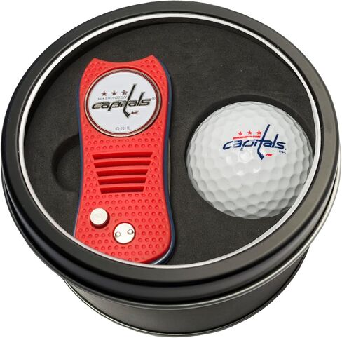 Team Golf NHL Gift Set Switchblade Divot Tool with Double-Sided Magnetic Ball Marker & Golf Ball, Patented Single Prong Design, Less Damage to Greens, Switchblade Mechanism in Saudi Arabia