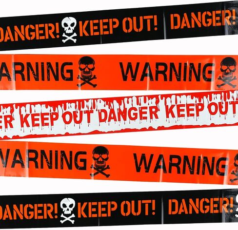 3pcs Halloween Warning Caution Tapes,Creepy Halloween Fright Tapes for Halloween Home Graden Stairs Haunted Indoor Outdoor Decorations in Saudi Arabia