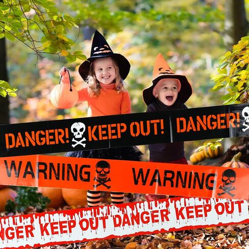 3pcs Halloween Warning Caution Tapes,Creepy Halloween Fright Tapes for Halloween Home Graden Stairs Haunted Indoor Outdoor Decorations in Saudi Arabia