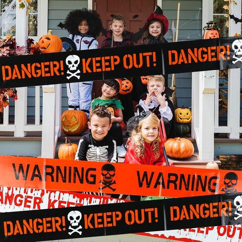 3pcs Halloween Warning Caution Tapes,Creepy Halloween Fright Tapes for Halloween Home Graden Stairs Haunted Indoor Outdoor Decorations in Saudi Arabia