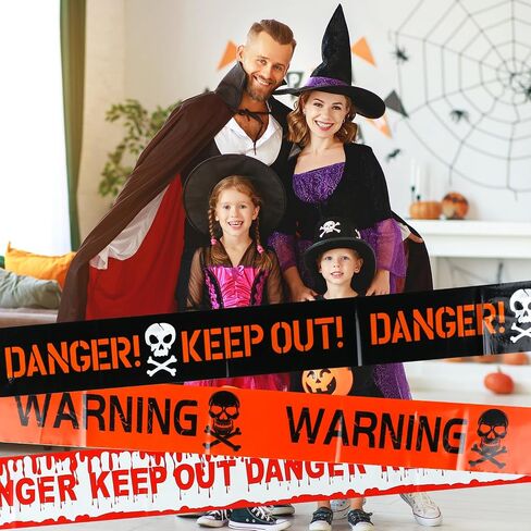 3pcs Halloween Warning Caution Tapes,Creepy Halloween Fright Tapes for Halloween Home Graden Stairs Haunted Indoor Outdoor Decorations in Saudi Arabia