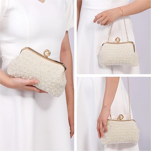 Ayliss Women Rhinestone Handbag Clutch Evening Purse Bag Bowknot Bridal Crossbody Shoulder Sparkling Prom Party in Kuwait