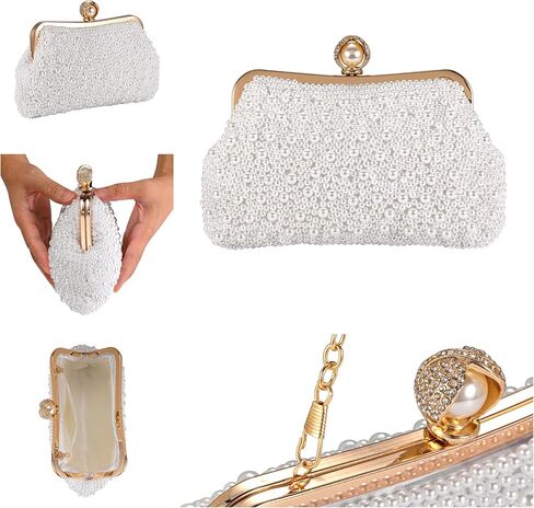 Ayliss Women Rhinestone Handbag Clutch Evening Purse Bag Bowknot Bridal Crossbody Shoulder Sparkling Prom Party in Kuwait