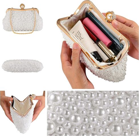 Ayliss Women Rhinestone Handbag Clutch Evening Purse Bag Bowknot Bridal Crossbody Shoulder Sparkling Prom Party in Kuwait