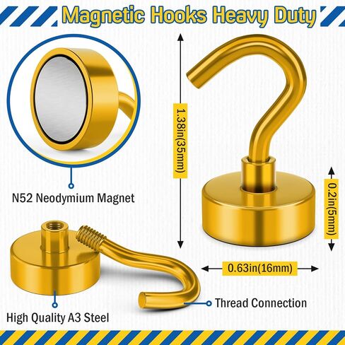 FINDMAG 28 LBS خطافات مغناطيسية سوداء شديدة التحمل، خطافات مغناطيسية نيوديميوم، خطافات مغناطيسية قوية للتعليق، مغناطيس مع خطافات للمنزل والمطبخ ومكان العمل والمكتب (26 حزمة) in Saudi Arabia