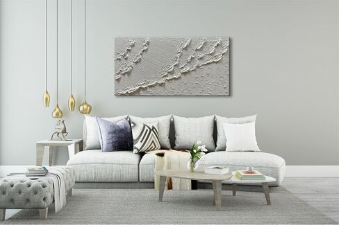 zoinart رسمت باليد قماش جدار الفن كبير محكم 60x30 بوصة مجردة الحديثة موجة البحر اللوحة الكوارتز الرمال الأسود والأبيض فن الشاطئ لغرفة المعيشة غرفة نوم جدار ديكور in Kuwait