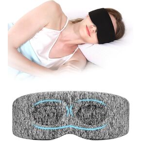 3D Contoured Sleep Mask - Innovative Anti-Freeze Memory Foam, Soft & Breathable Eye Mask, Machine Washable, Lightweight, Perfect Fit & Lash Protection for Deeper Sleep