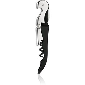 True Truetap Double Hinged Waiters Corkscrew Bottle Opener with Foil Cutter, Professional Wine Key for Servers, Metallic