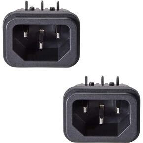 uxcell Panel Mount Plug Adapter 250V 10A/15A C14 3P IEC Inlet Module Power Connector Socket Right Angle Pack of 2
